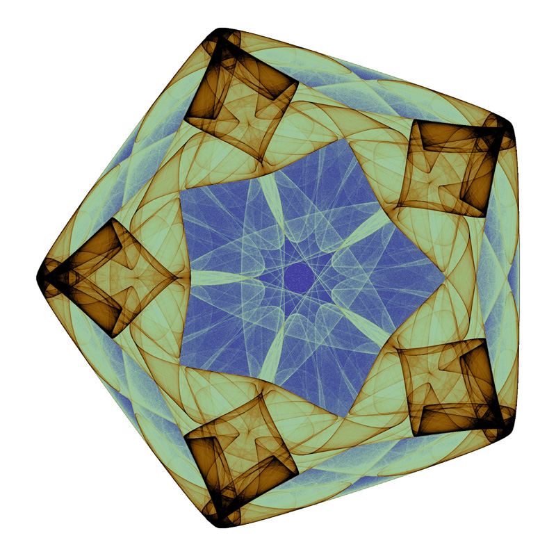 Pentagonal attractor symmetric icon